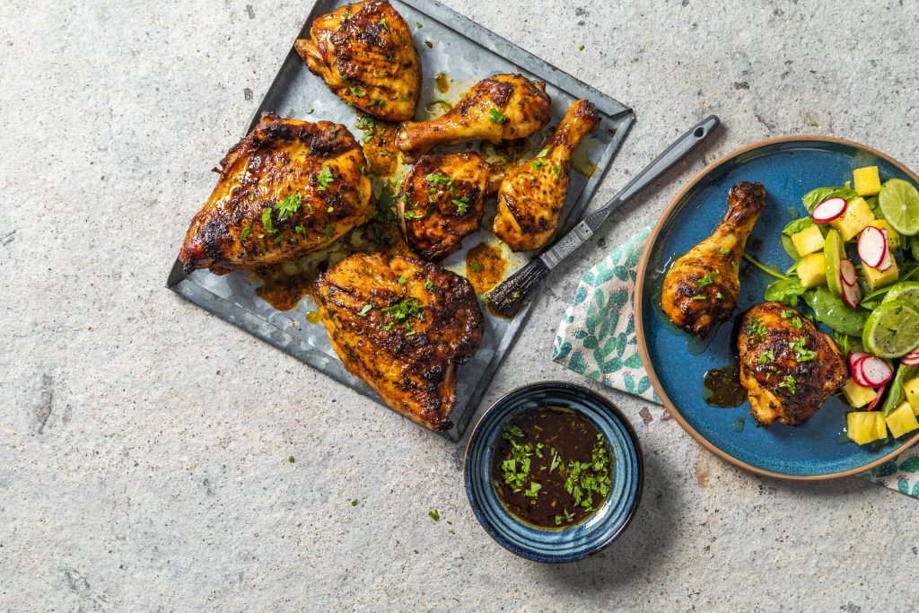 Honey And Paprika Chicken With Pineapple And Lime Salad - Astral Chicken